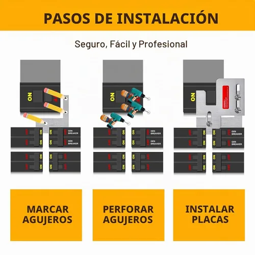 Vista 4 de Kit de enclavamiento de generador compatible con paneles Eaton Cutler Hammer Serie BR de 150 y 200 amperios, espaciado de 1 1/4-1 7/16 pulgadas
