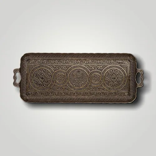 Vista 8 de Alisveristime Bandeja rectangular turca otomana para café y té (bandeja pequeña) (13 pulgadas x 5.5 pulgadas) (utentica)