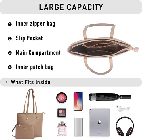 Vista 5 de Bolso de mano para mujer, bolso mediano con asa superior