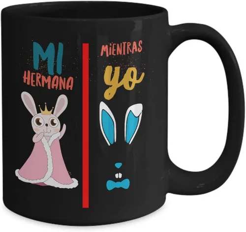 Vista 2 de Regalo para hermano Taza de cafe para hermana Perfecto regalo para graduados, profesionales y estudiantes Vaso con afirmaciones positivas