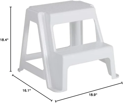 Vista 7 de Rubbermaid taburete de dos escalones, blanco, para hogar/casa/cocina/lavandería/garaje