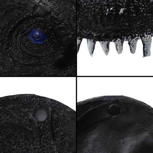 Vista 4 de Máscara realista de dinosaurio 3D Máscara de dragón de cara completa
