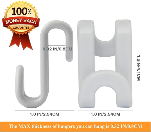 Vista 2 de Ganchos para colgar ropa, clips extensores para colgar ropa, accesorio de perchas, no apto para perchas de madera, resistente ahorro de espacio