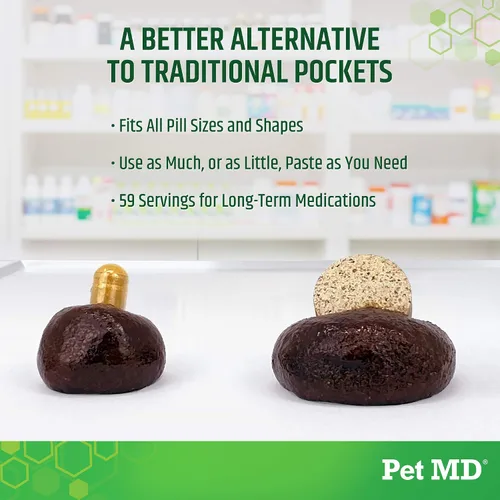 Vista 4 de Pet MD Wrap A Pill Paste - Pastilla con sabor a tocino para perros, crea un bolsillo para ocultar pastillas y medicamentos, 59 porciones Haz un