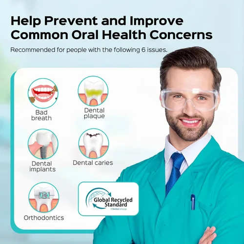 Vista 2 de COSLUS Irrigador Dental Avanzado: 2 Modos y 12 Ajustes de Presión Eléctrico para Ortodoncia, Aparatos, Encías Sensibles - Uso Doméstico, 5 Puntas