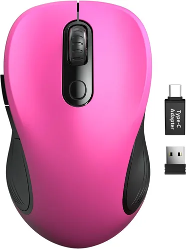 Vista 17 de Trueque - Ratón inalámbrico para laptop, ratón de computadora ergonómico de 2.4GHz con botones de atrás y adelante, 3 niveles de DPI ajustables, 6