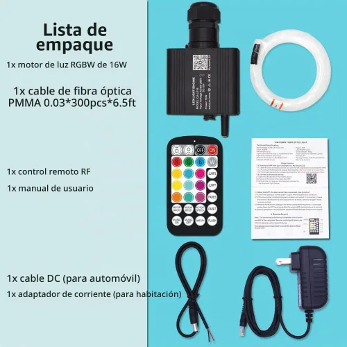 Vista 5 de Twinkle Starlight - Kit de luces LED de estrella para techo, RGBW, Bluetooth, control de aplicación, modo de música, luces de fibra óptica