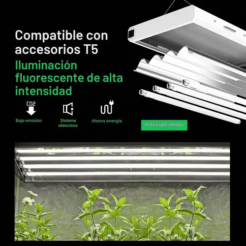 Vista 6 de VIVOSUN Bombillas T5 de crecimiento de 2 pies y 22 pulgadas, 24 W, 6500 K, tubos fluorescentes HO, bombilla blanca fría T5 para lámparas T5 de 22