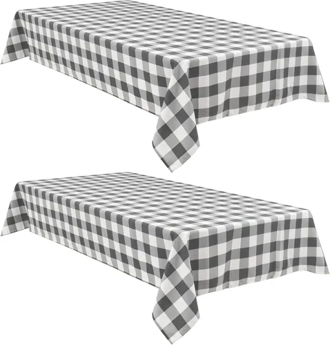 Vista 32 de Hiasan - Mantel cuadrado a cuadros, 30 x 30 pulgadas, tela impermeable y resistente a las arrugas para picnic, cena y fiesta, tela de poliéster
