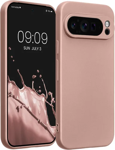 Vista 163 de kwmobile Funda compatible con Google Pixel 9 - Funda protectora delgada de TPU para teléfono - Acabado mate suave - Piedra antigua