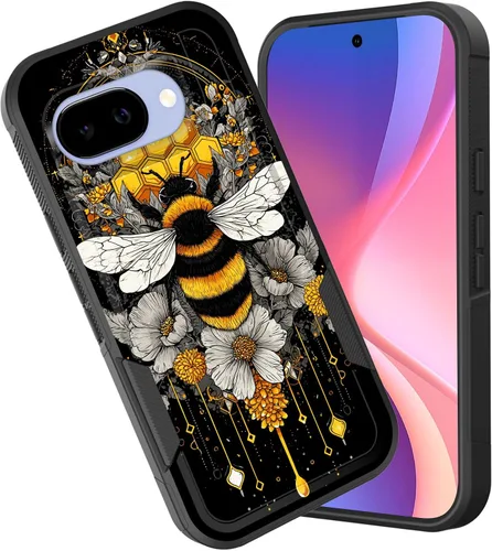 Vista 96 de Funda para Pixel 6A, funda híbrida de doble capa resistente a prueba de golpes de policarbonato duro de silicona suave TPU para Google Pixel 6A
