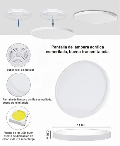 Vista 6 de Lámpara de techo LED regulable con montaje empotrado, panel RGB inteligente Alexa Google Home WiFi con control remoto para sala de estar