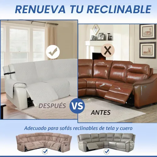 Vista 5 de Arfntevss Fundas de sofá reclinable seccional para sofá reclinable de esquina seccional para perro, lavables, en forma de L, juego de 7 piezas