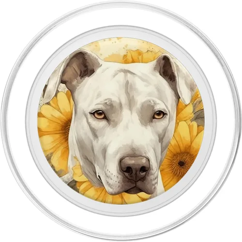 Vista 2 de Dogo Argentino Perro Acuarela Girasol PopSockets MagSafe PopGrip para iPhone