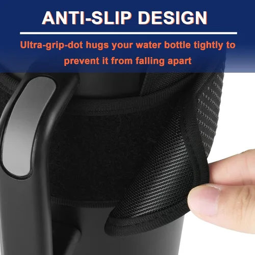 Vista 5 de Bolsa para botella de agua de gimnasio para vaso Stanley con asa, funda universal para botella de agua con correa y bolsillo, se adapta a una