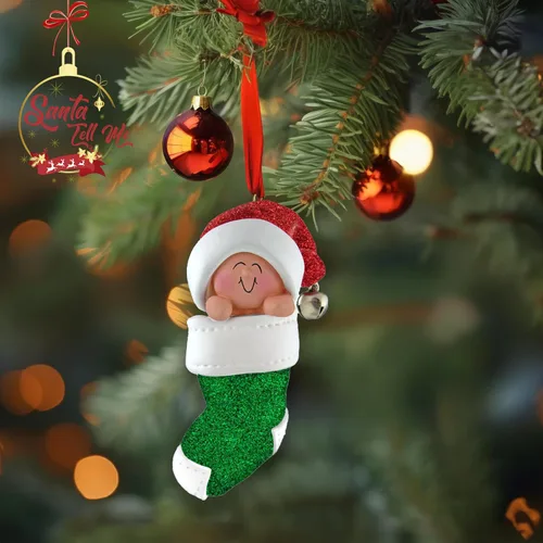 Vista 4 de Adorno personalizado para la primera Navidad del bebé 2025, recuerdo de Navidad para niña o niño, adorno personalizado para recién nacido, mi