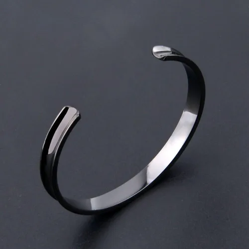 Vista 4 de Zuo Bao Pulsera de acero inoxidable con ranura para el pelo, para mujeres y niñas