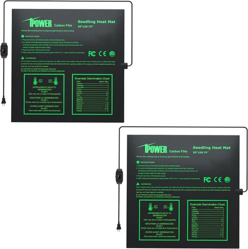 Vista 25 de iPower Alfombrilla térmica de siembra de 10 x 20.75 pulgadas, película de carbono mejorada, cálida, impermeable, para interiores, germinación