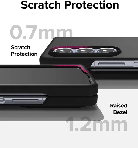 Vista 5 de Ringke Funda delgada compatible con Samsung Galaxy Z Fold 5 [negra] + cubierta de cristal compatible con Samsung Galaxy Z Fold 5