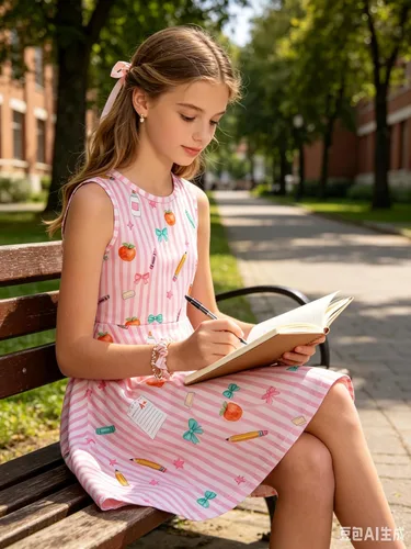 Vista 4 de BFUSTYLE - Vestido de verano sin mangas con estampado floral para niñas de 4 a 15 años Regreso a la escuela 01
