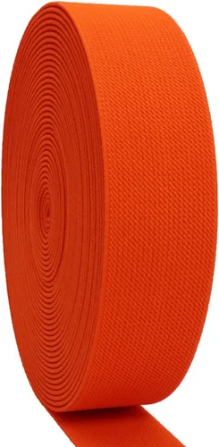 Vista 12 de Banda elástica de punto negro de 1-1/2 pulgadas, 10 yardas, 1.496 in, tejido de sarga de doble cara, correas elásticas pesadas, banda elástica