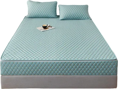 Vista 9 de 6 Side Full Wrap Mattress Protector, Custom Zip Cover & Quilted Topper, Breathable Fabric, Dustproof Encasement, Washable Fitted Sheet(Gray,120 *