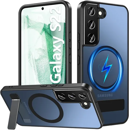 Vista 10 de Funda OWKEY Samsung Galaxy A13 5G, Funda Magnética para Teléfono con Soporte y Protector de Pantalla, Funda Protectora Antihuellas y a Prueba de A13