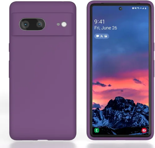 Vista 4 de Diseñada para Pixel 7, funda de gel de silicona líquida a prueba de golpes, cojín de forro de tela de microfibra suave compatible con Pixel7 de 6.3