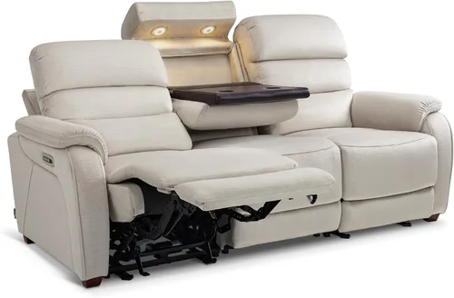 Vista 16 de MCombo ST258M3 - Sofá reclinable eléctrico de pared de 87.2 pulgadas con mesa abatible, sofá reclinable con reposacabezas ajustables, puertos