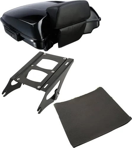 Vista 10 de XFMT baúl para motocicleta, para equipaje, 5.5 pulgadas de profundidad, color negro
