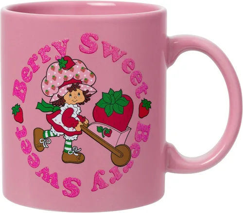 Vista 13 de Silver Buffalo Strawberry Shortcake Bake the World a Better Place - Taza ancha de cerámica con leche, 17 onzas
