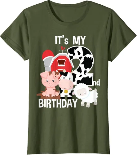 Vista 96 de Camiseta para fiesta de 2 años con texto en inglés "It's My 2nd Birthday", Negro
