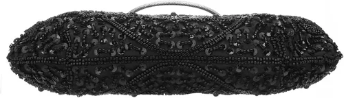 Vista 7 de Vistatroy Bolso de noche de diseñador floral con cuentas con diseño de lentejuelas vintage con cerradura de besos bolso de mano de satén para boda