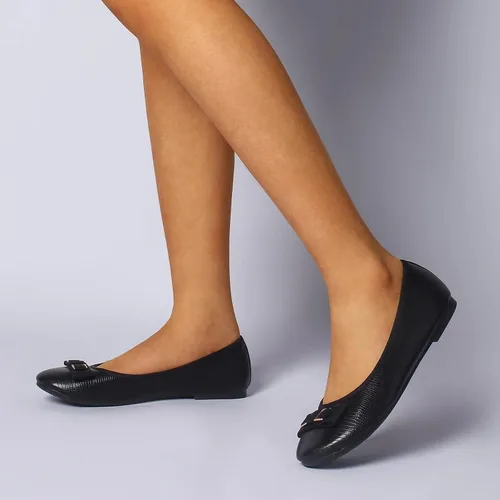 Vista 5 de Samilor Zapatos bajos y elegantes con lazo y puntera redonda para mujer, cómodos y sin cordones