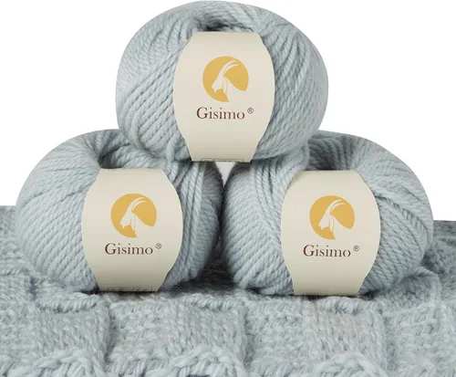 Vista 14 de 100% lana de merino para tejer, 3 capas de lana lujosa y suave para tejer a mano y ganchillo (ámbar, 1 bola)
