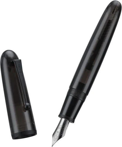 Vista 27 de Jinhao 9019 - Pluma estilográfica serie Dadao con borde dorado acrílico negro #8 punta mediana con convertidor grande para escritura, firma