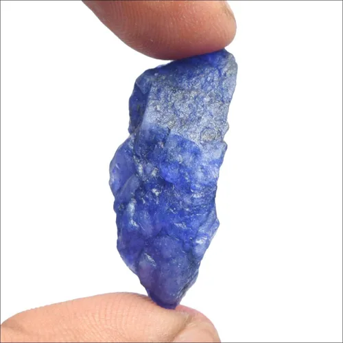 Vista 4 de GEMHUB Cristal curativo de zafiro azul raro de 23.00 Ct piedra preciosa natural de zafiro lapidario crudo, Gema, azul