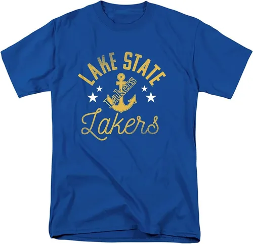 Vista 122 de Collegiate Distressed Mascot Unisex Adult T Shirt Collection 3 Universidad de Adelphi