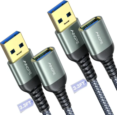 Vista 9 de AINOPE Cable de extensión USB, extensor USB, cable de extensión USB 3.0, cable macho a hembra, cable de alta transferencia de datos, compatible