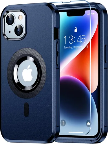 Vista 11 de Funda magnética para iPhone 13, compatible con MagSafe, protección contra caídas de grado militar, antideslizante, a prueba de golpes de 13 pies