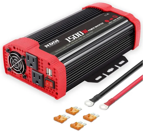 Vista 9 de Inversor de corriente NDDI POWER 400W, adecuado para teléfonos móviles, computadoras portátiles, etc. DC 12V to 110V AC Car Plug Adapter Socket, 2