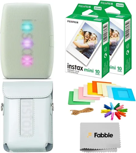 Vista 9 de Fujifilm Instax Mini Link 3 Impresora para smartphone - Paquete de color blanco arcilla con estuche protector, película instantánea pack doble