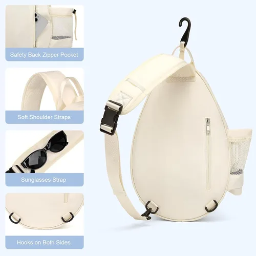 Vista 3 de KAVIGOR Bolsa cruzada de tenis profesional: bolsa de pickleball acolchada impermeable con 2 raquetas con compartimento húmedo/seco Diseño unisex
