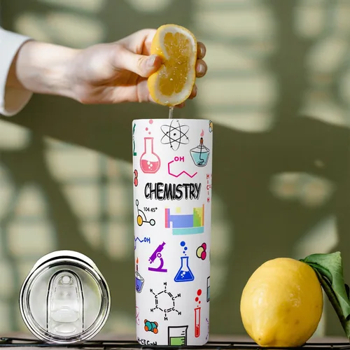 Vista 2 de Taza de regalo de química para profesores de química, vaso de química, regalo para profesores de química, para mujeres y hombres, botella de agua