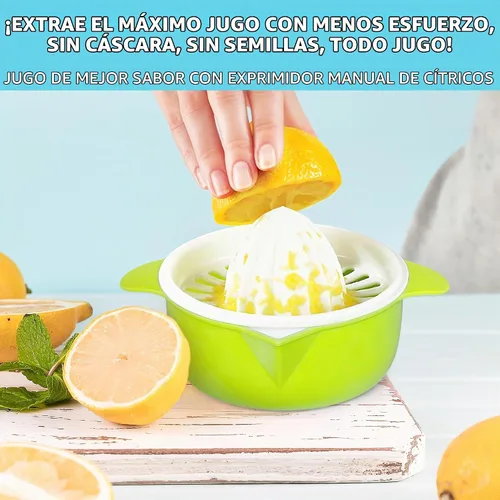 Vista 2 de Exprimidor de cítricos, exprimidor de limón, fruta naranja, exprimidores manuales de mano con boquilla de vertido, 8.5 fl oz