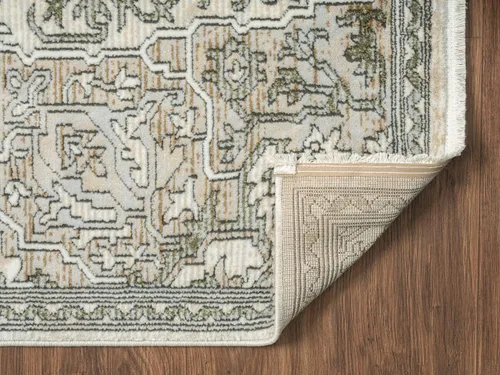 Vista 6 de Abani Savoy Collection - Alfombra de área, diseño vintage beige/verde, 7 pies 9 pulgadas x 10 pies 2 pulgadas, fácil de limpiar, duradera para niños