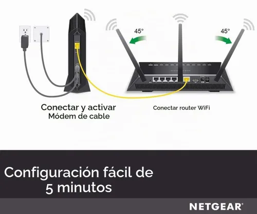 Vista 5 de NETGEAR - Módem de cable compatible con todos los proveedores de cables, incluyendo Xfinity by Comcast
