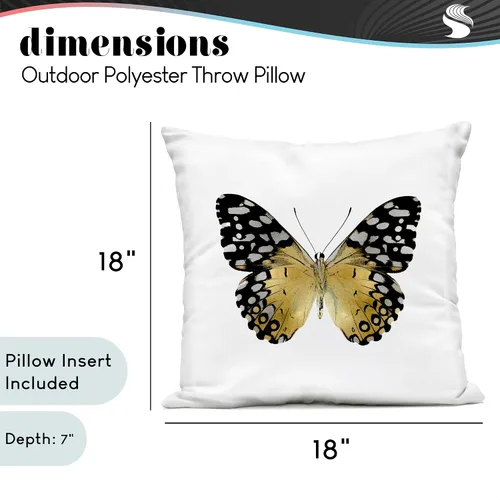Vista 4 de Stupell Industries Black & Glam Butterfly Insect Design by Julia Bosco - Almohada (18 x 18 pulgadas), color dorado