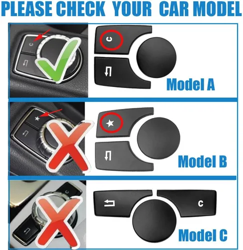 Vista 2 de Cubierta de botón multimedia para consola de coche para Mercedes Benz A Clase B CLA GLA W176 W246 C117 W117 X156 (estilo 5)