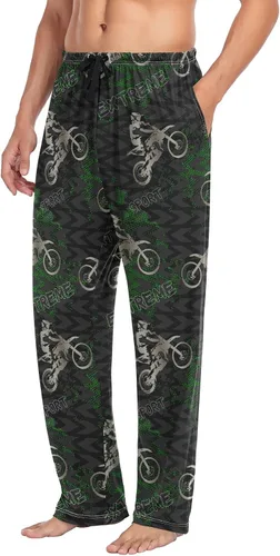Vista 4 de Ollabaky Pantalones de pijama para hombre, pantalones de descanso con bolsillos, Multi